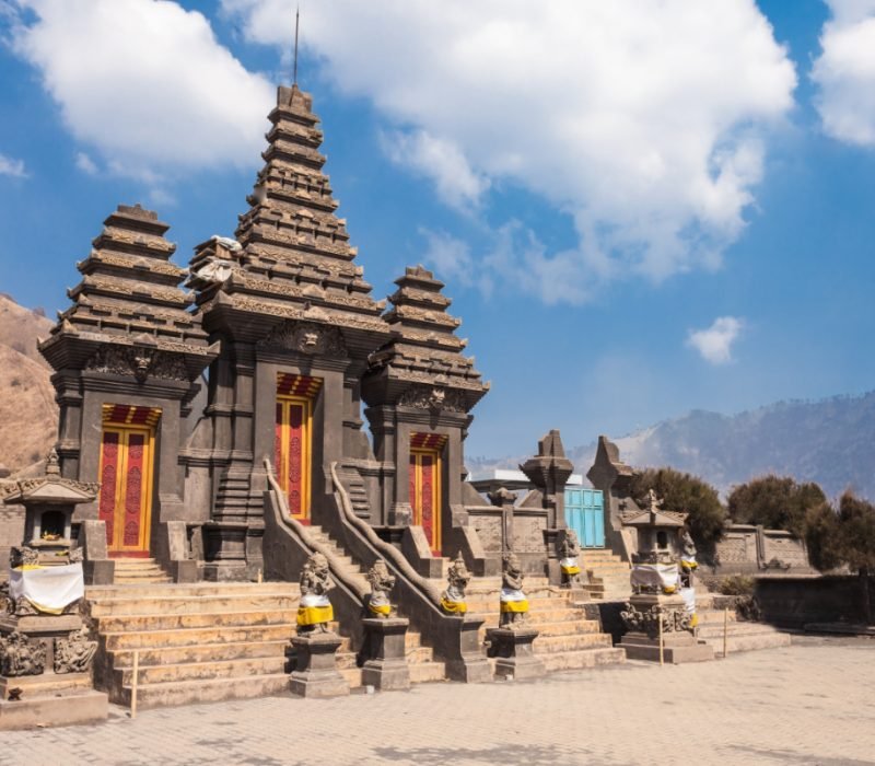 Hindu temple (Pura Luhur Poten) at the foot of Mount Bromo, Java island, Indonesia