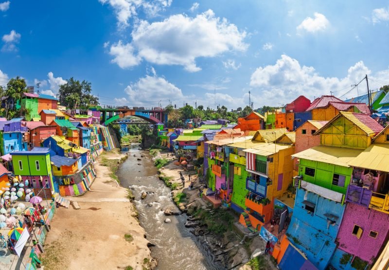 Malang,,Indonesia,-,July,12,,2018:,Jodipan,Village,With,Painted