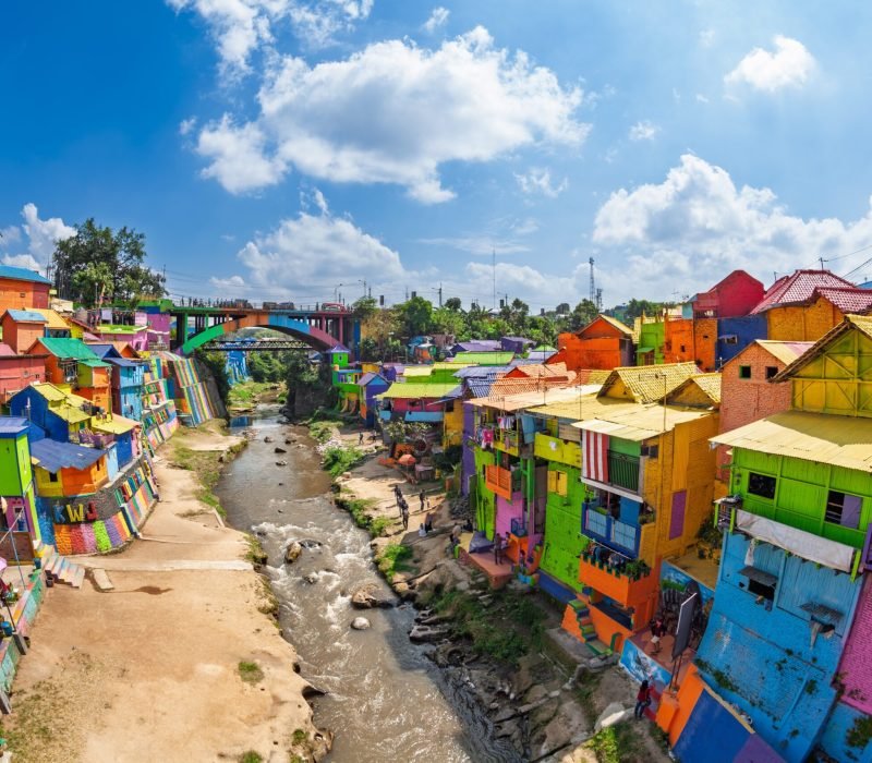 Malang,,Indonesia,-,July,12,,2018:,Jodipan,Village,With,Painted