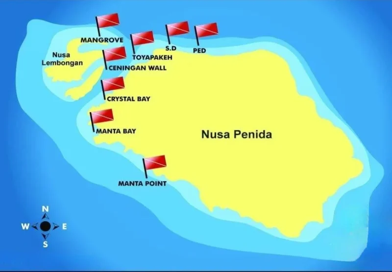 Map Nusa Penida snorkling
