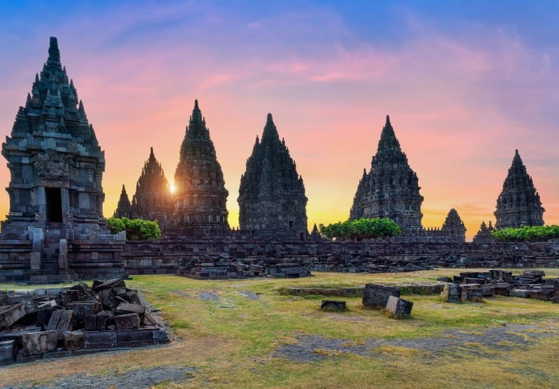 Prambanan,Temple,At,Sunset,In,Yogyakarta,,Java,,Indonesia.