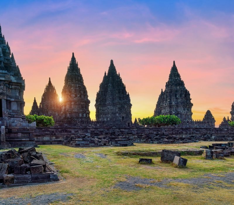 Prambanan,Temple,At,Sunset,In,Yogyakarta,,Java,,Indonesia.