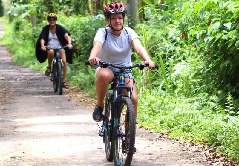 cycling in village