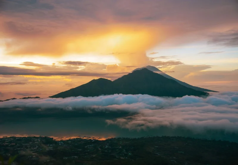 sunrise from peak of mount batur
