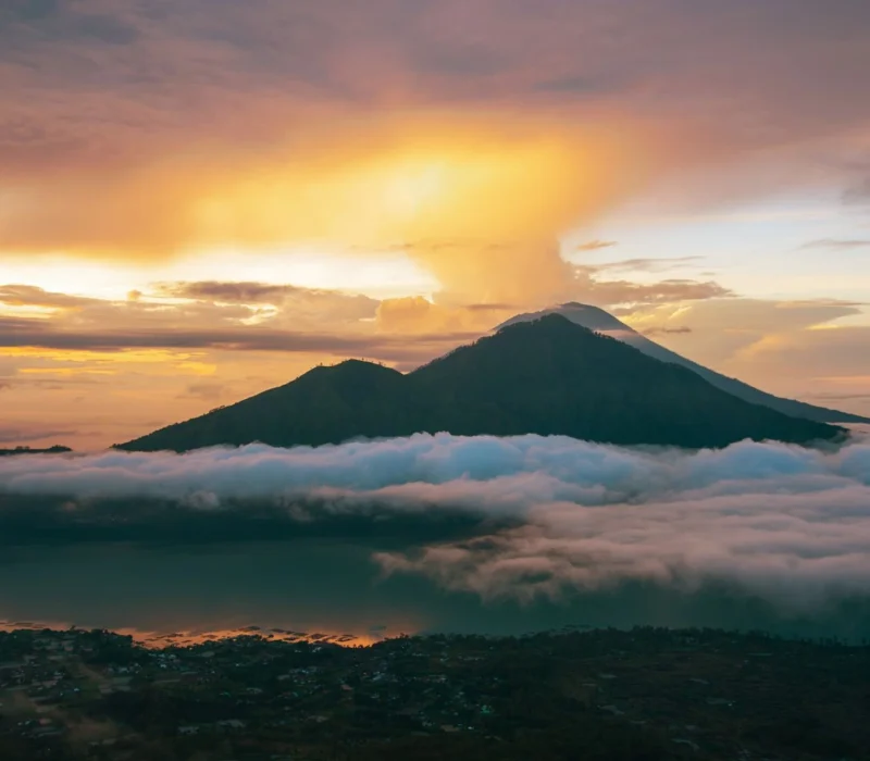 sunrise from peak of mount batur